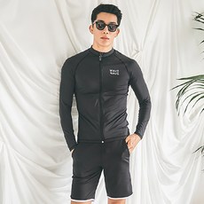 funhancouple 男款素色拉鍊防曬上衣+褲子套裝 AE4114