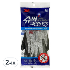 쓰리엠 NBR 폼 코팅 슈퍼그립 노컷5 장갑, 2세트, M