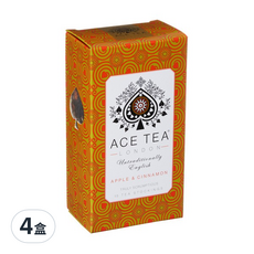 ACE TEA 蘋果肉桂茶 立體茶包 15包 - 濃郁肉桂香氣, 微酸蘋果, 天然大片茶葉, 4盒