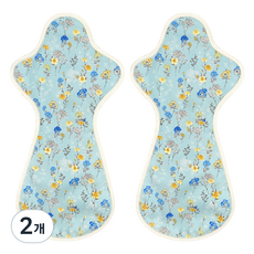 이채 순면 날개형 생리대 블루플로라, 2개, 2매입, 특 나이트