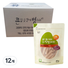 그린원푸드 유기농 스틱 쌀과자 40g, 백미 자색고구마, 12개