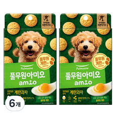 풀무원 아미오 자연담은 강아지 간식, 계란맛, 50g, 6개 - 풀무원아미오간식