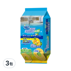 無塵氏 鳳梨酵素廚房亮光布, 40+8入, 添加ESS抗菌配方, 去油/解汙專用, 3包, 15 x 20cm