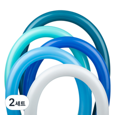 셈퍼텍스 요술풍선 5종 x 8p 세트 260s, 화이트, 블루, 로얄블루, 아쿠아마린, 딥틸, 2세트