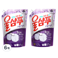 울샴푸 퍼플라일락 1.3L 리필×2개, 6개