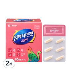  대웅제약 대웅펫 임팩타민펫 고양이 캡슐 영양제 60캡슐, 비타민, 면역력 강화, 2개 