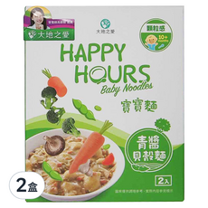 HAPPY HOURS 寶寶麵 青醬貝殼麵，適合10個月以上嬰幼兒, 300g, 2盒