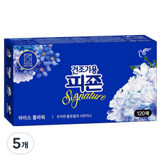 피죤 건조기용 드라이시트 섬유유연제 시그니처 아이스플라워, 120개입, 5개
