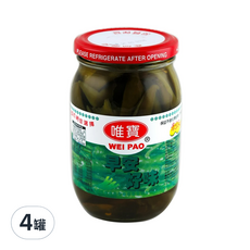 唯寶 剝皮辣椒, 無防腐劑, 無人工色素, 450g, 4罐