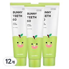 라비킷 유아용 바니티스 60 치약 사과향 무불소, 60g, 12개