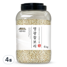 건강곡간 2023년산 햇곡 영광 찰보리, 4kg, 4통