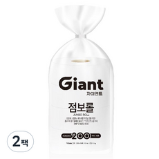 대왕롤앤롤 자이언트 2겹 점보롤 화장지, 200m, 4롤, 2개