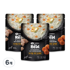 하림펫푸드 더리얼 퀴진 강아지, 삼계죽, 100g, 6개