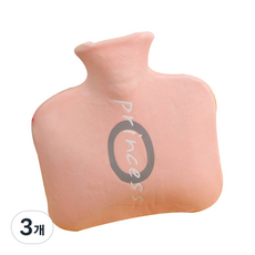 doto 레터링 보온 물주머니 800ml 핑크, 3개