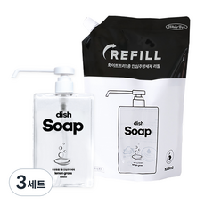 화이트트리 1종 안심 주방세제 500ml + 리필 1000ml, 3세트