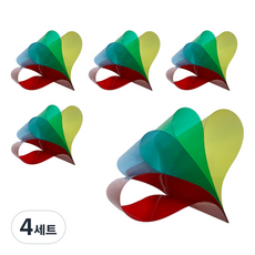 PVC透明彩色膠片 4種*5入組, A4, 4套