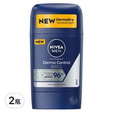 NIVEA 妮維雅 MEN 96H超能科研制汗爽身乳膏 男士, Derma Dry 止汗, 4X 精準制汗, 50ml, 2瓶