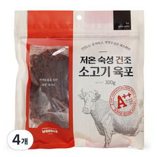 원더푸드 반려동물 저온숙성 건조 육포 300g, 4개, 소고기