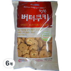 버터링쿠키2109200013  신흥제과 행복 버터 쿠키 1kg 6개 