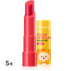 아토팜 컬러 립밤 어린이화장품 3.3g, 레드, 5개