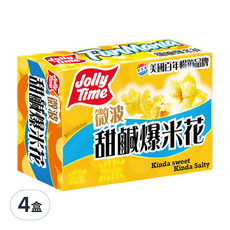 Jolly Time 甜鹹口味爆米花 FunMania, 免備料免開火，微波爐速食, 300g, 4盒