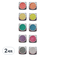 아이빛 베러톤 네일아트 레인보우 반사 글리터 10종세트, 빨강, 주황, 노랑, 연두, 초록, 파랑, 보라, 핑크, 블랙, 실버, 2세트