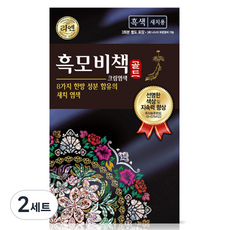 리엔 흑모비책 골드 염모제 세트 90g, 흑색, 2개
