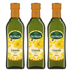 OLITALIA 奧利塔 頂級芥花油，單元不飽和脂肪含量高，適合高溫料理，750ml, 500ml, 3瓶