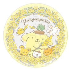 Pompompurin 布丁狗 花朵系列 拼圖磁鐵 圓 HP0116018 含羞草花 磁性拼圖 16片裝, 16片, 1盒