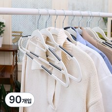 화이트래빗 디자인 논슬립 옷걸이 자이언트, 자이언트 화이트 + 그레이(어깨패드), 90개 자이언트 화이트 + 그레이(어깨패드), 90개입