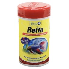 Tetra 德彩 Betta 鬥魚增艷飼料，適用於所有鬥魚的完整飼料，含蝦和小磷蝦，有益健康、色彩和生長，生物平衡, 100ml, 1瓶