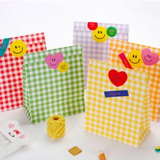 인디케이 파스텔 구디백 종이봉투 혼합 5종 x 4p + 키트 스티커 2p + 마끈 세트, 혼합색상, 1세트