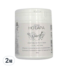 HOTAPA 清潔粉 蔬果用, 100% 天然, 有效去除细菌和农药残留, 无表面活性剂，无荧光剂，无香料 - 90g, 2罐