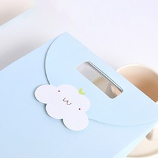 에이비엠코리아 손잡이 종이 쇼핑백 10p, 블루구름, 소(12.5 x 6 x 16.5 cm)