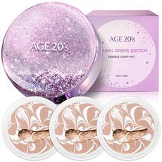 에이지투웨니스 샤이닝 드롭 에디션 뉴오리지널 에센스 커버 팩트 케이스 + 리필 12.5g x 3p 21호(핑크라떼) 1세트 상품 이미지