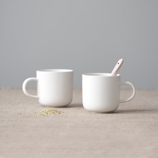 보울보울 국산 레트로라인 머그 320ml, 밀크화이트, 2개 밀크화이트, 2개