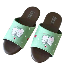 i Slippers 經典親子款 兒童室內拖鞋, 可愛貓咪圖案, 21, 甜心小貓 綠色