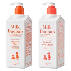 밀크바오밥 베이비 앤 키즈 바디 워시 500ml 1p + 마일드 로션 500ml 1p, 1세트