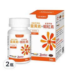 悠活原力 金盞花萃取葉黃素 + 紅藻萃取蝦紅素 複方軟膠囊, 30顆, 680g, 2瓶