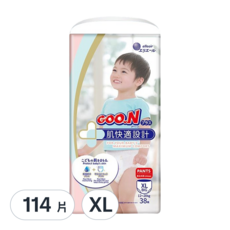 GOO.N 大王 日本製 肌快適系列 嬰兒紙尿褲, XL, 114片