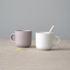 보울보울 국산 레트로라인 머그 320ml, 밀크화이트 + 라벤더바이올렛, 2개 밀크화이트, 라벤더바이올렛, 2개
