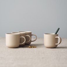 보울보울 국산 레트로라인 머그 320ml, 카라멜베이지, 4개 카라멜베이지, 4개