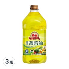 泰山 精選蔬菜油, 全素, 不添加棕櫚油, 3L, 3瓶