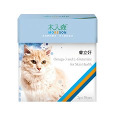 MORESON 木入森 貓咪膚立好保健粉, Omega-3, L-Glutamine, 舒緩敏感, 減少皮屑問題, 提高免疫力, 2g x 50包, 皮膚/毛髮, 1盒