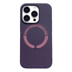 理享家 馬卡龍磁吸magsafe手機軟殼, iPhone 14 Pro/i14 Pro, 紫色, 無線充電, 果紫色