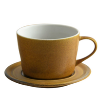 miyama 深山 bico系列 咖啡杯盤組 Set, 210cc, 美濃燒, 日本產, 焦糖色, 1組