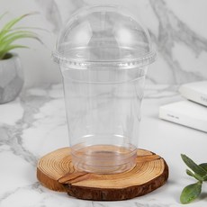 탐사 투명 PET 아이스컵 + 돔뚜껑 (국내 생산)