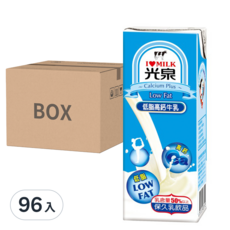 光泉 低脂高鈣牛乳, 24入, 乳含量50%以上, 200ml, 96入