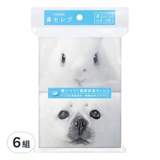 nepia 王子 鼻部超柔保濕隨身面紙 4包 Set, 雙重保濕配方+天然角鯊烷, 超柔肌膚觸感, 細緻滑順, 最適合敏感肌, 6組