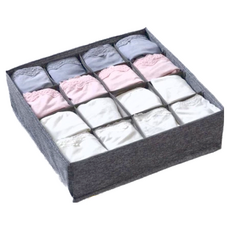 U-mop 內褲收納盒 16格 灰色 32x32x10cm, 32 x 32 x 10cm, 1個